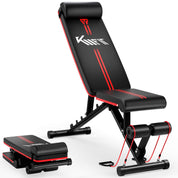 KM Fit klappbare Hantelbank Multifunktion Training Fitness Bank | 6-fach verstellbare Rückenlehne | 3-fach verstellbarer Sitz | Atmungsaktive EVA-Oberfläche | Belastbarkeit bis zu 400 kg