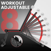 PASYOU Hantelbank Klappbar Verstellbar, Multifunktions Trainingsbank Schrägbank für Ganzkörper-workout，7 in 1 Fitnessbank für zu Hause oder im Fitnessstudio, 230kg Gewichtskapazität