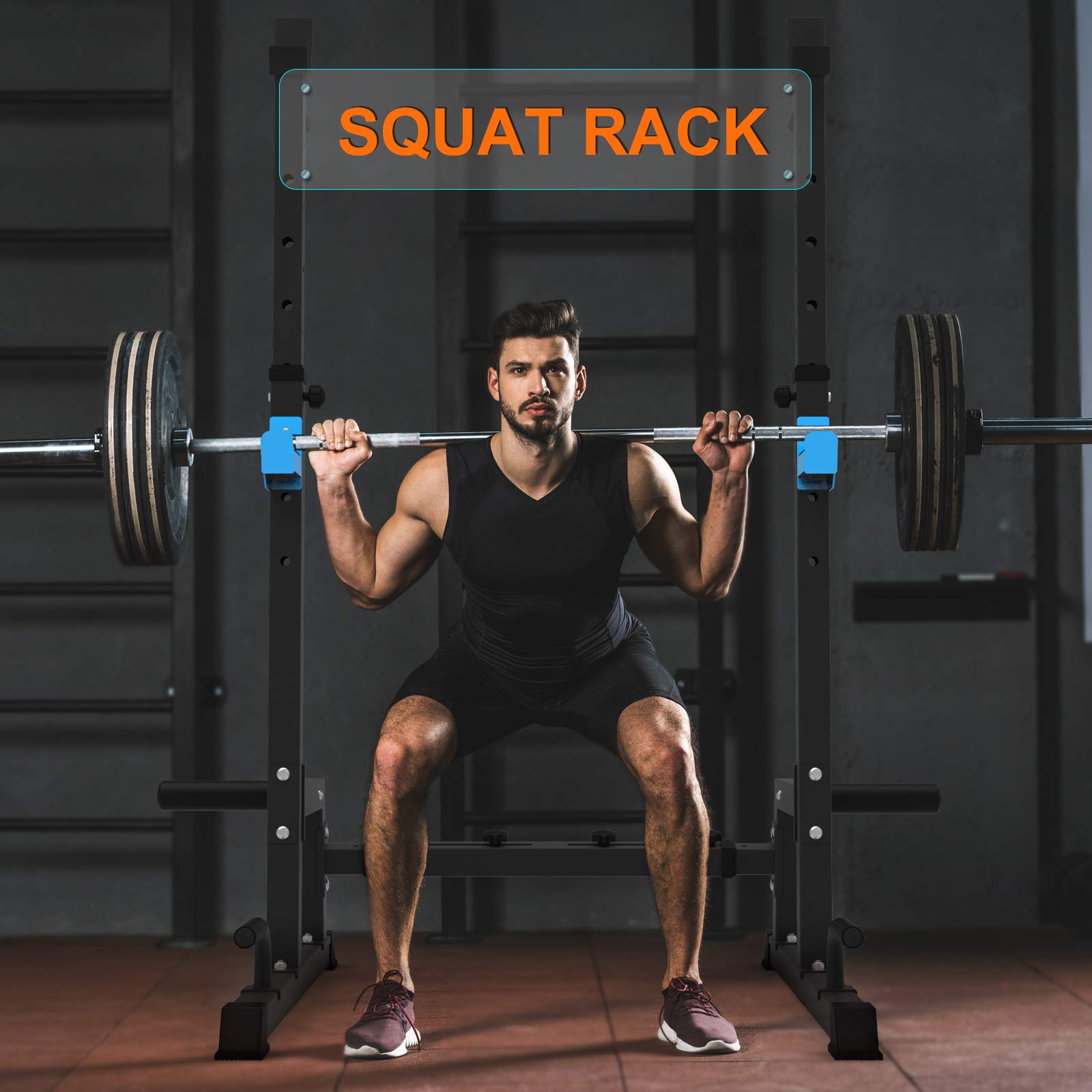 Squat Rack Multi-Funktions Barbell Rack Höhenverstellbarer Hantelständer für Sportstudio Zuhause Gewichtheben Bankdrücken Dip-Station Tragbare Krafttraining Kurzhantelablage