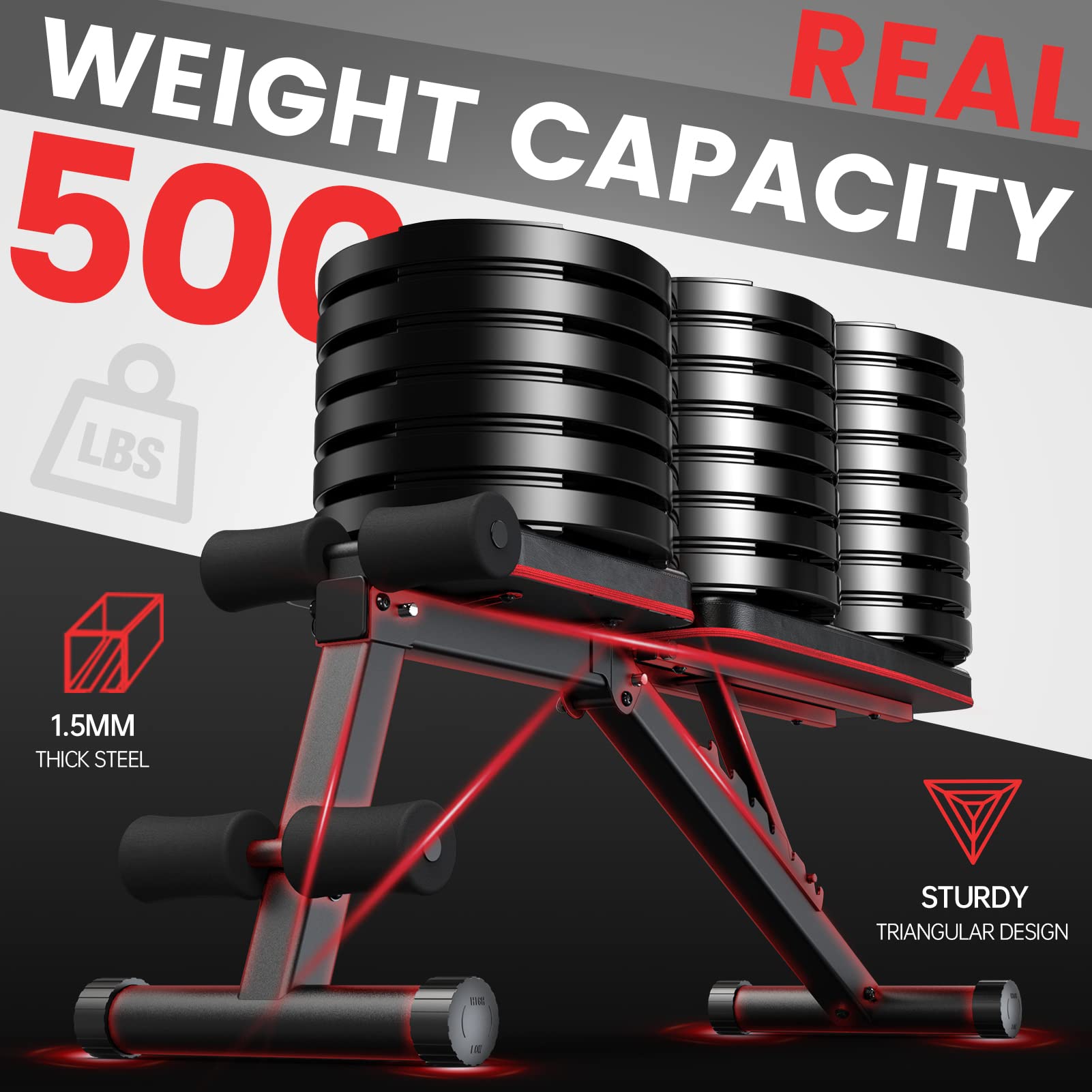 PASYOU Hantelbank Klappbar Verstellbar, Multifunktions Trainingsbank Schrägbank für Ganzkörper-workout，7 in 1 Fitnessbank für zu Hause oder im Fitnessstudio, 230kg Gewichtskapazität