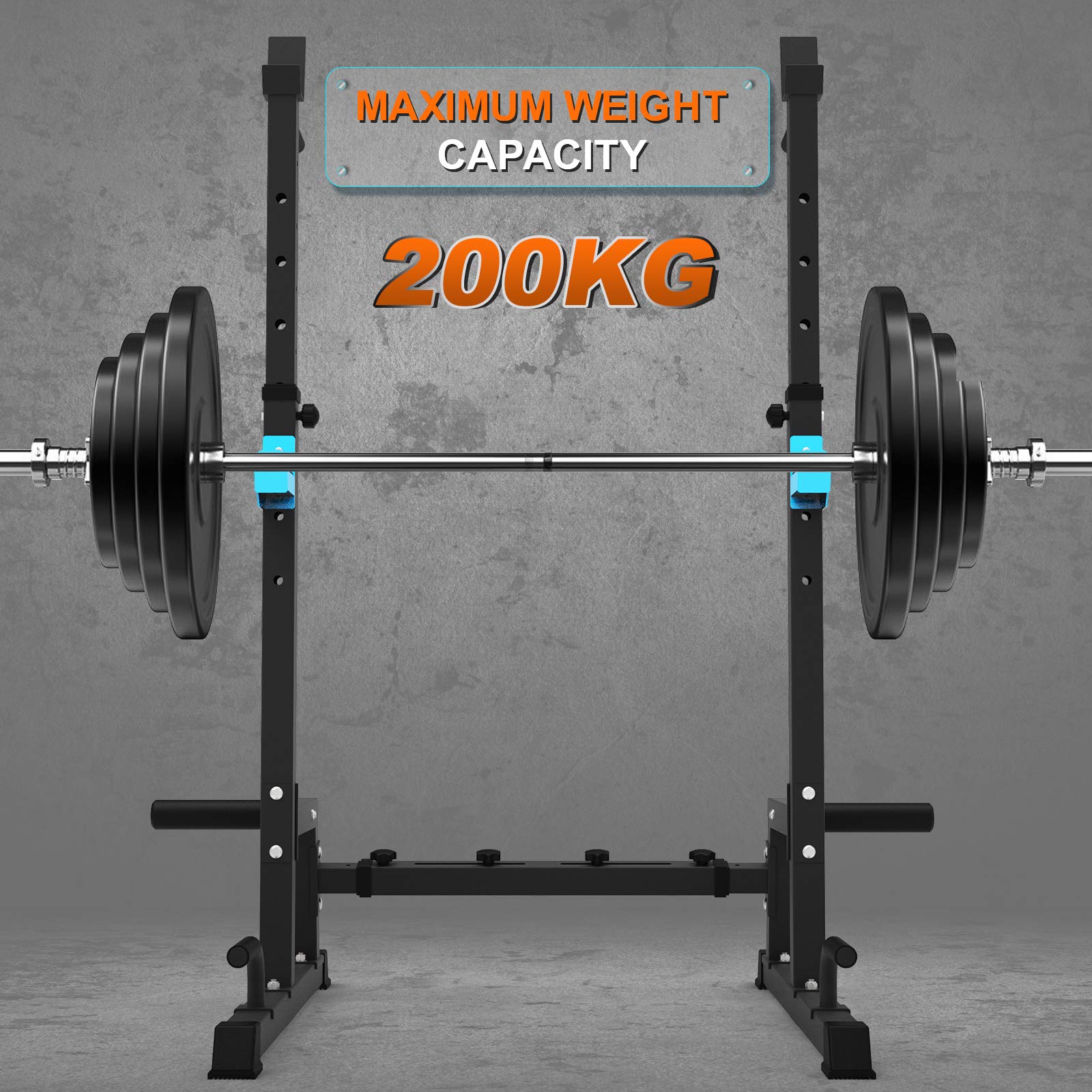 Squat Rack Multi-Funktions Barbell Rack Höhenverstellbarer Hantelständer für Sportstudio Zuhause Gewichtheben Bankdrücken Dip-Station Tragbare Krafttraining Kurzhantelablage